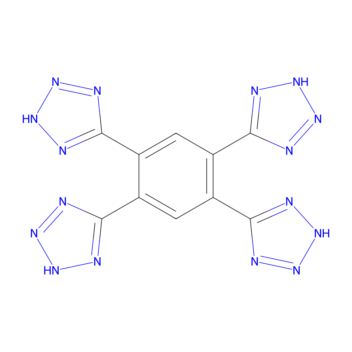 1,2,4,5-Tetrakis(1H-tetrazole-5-yl)benzene molecular structure, CAS 1291058-05-3