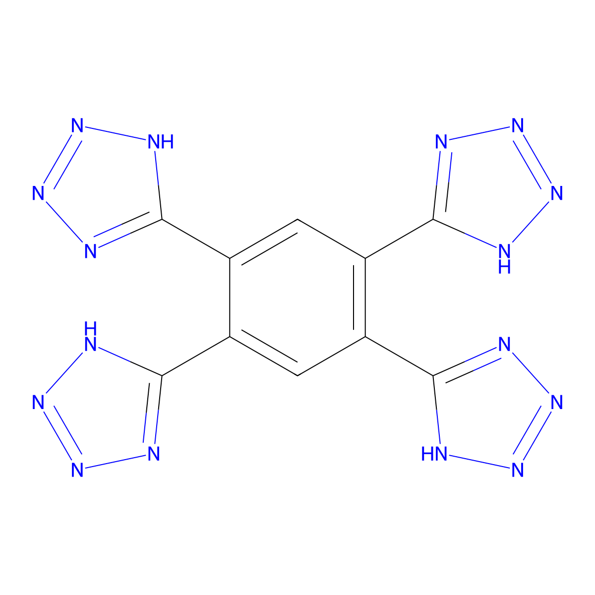 1,2,4,5-Tetrakis(1H-tetrazole-5-yl)benzene molecular structure, CAS 1291058-05-3