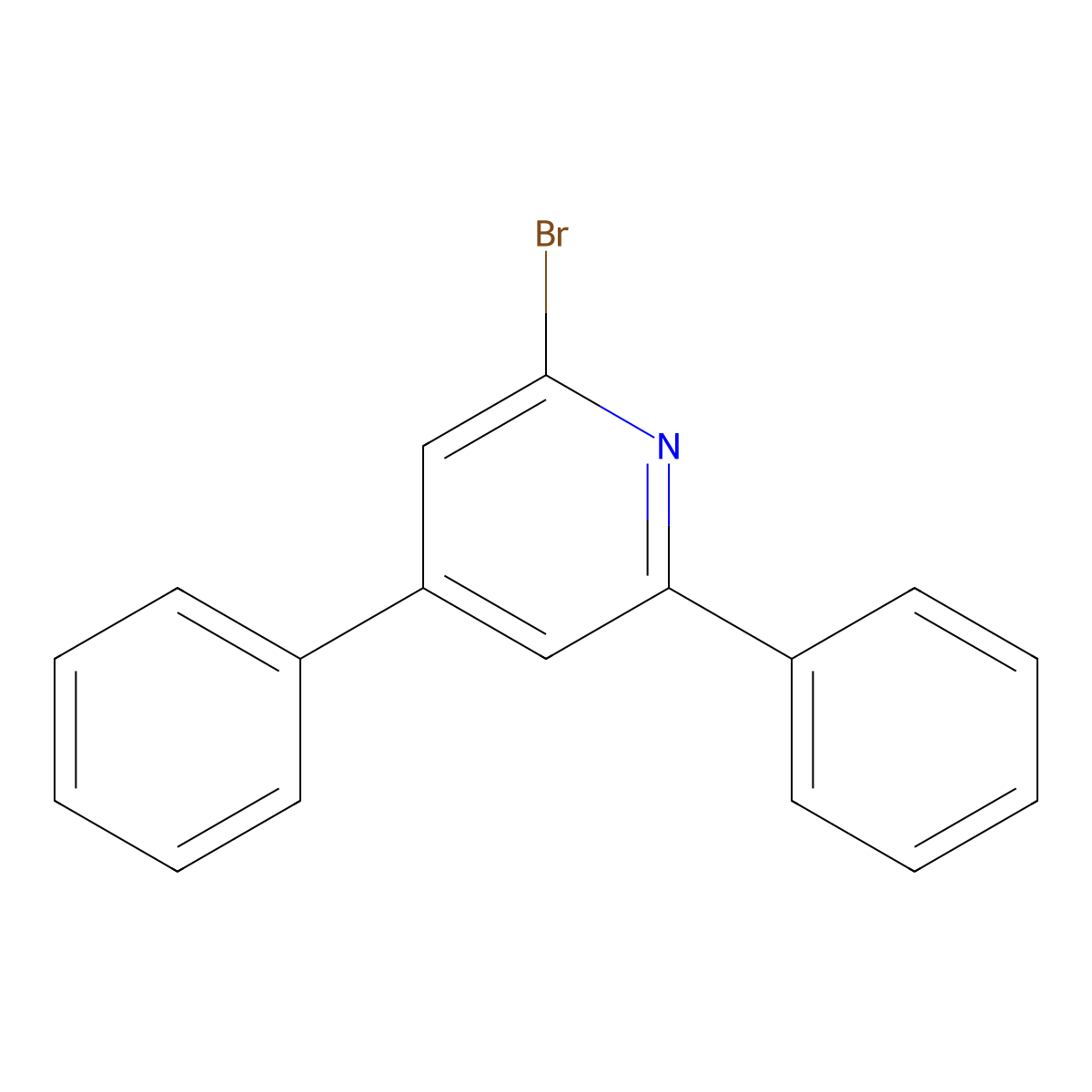 2-Bromo-4,6-diphenylpyridine molecular structure, CAS 1291081-25-8