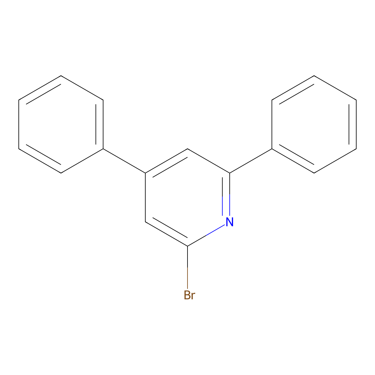 2-Bromo-4,6-diphenylpyridine molecular structure, CAS 1291081-25-8