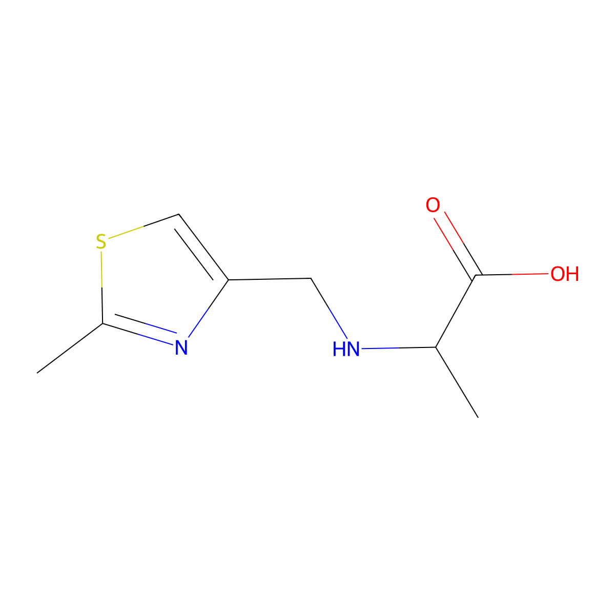 (2R)-2-{[(2-Methyl-1,3-thiazol-4-YL)methyl]amino}propanoic acid molecular structure, CAS 1291084-97-3