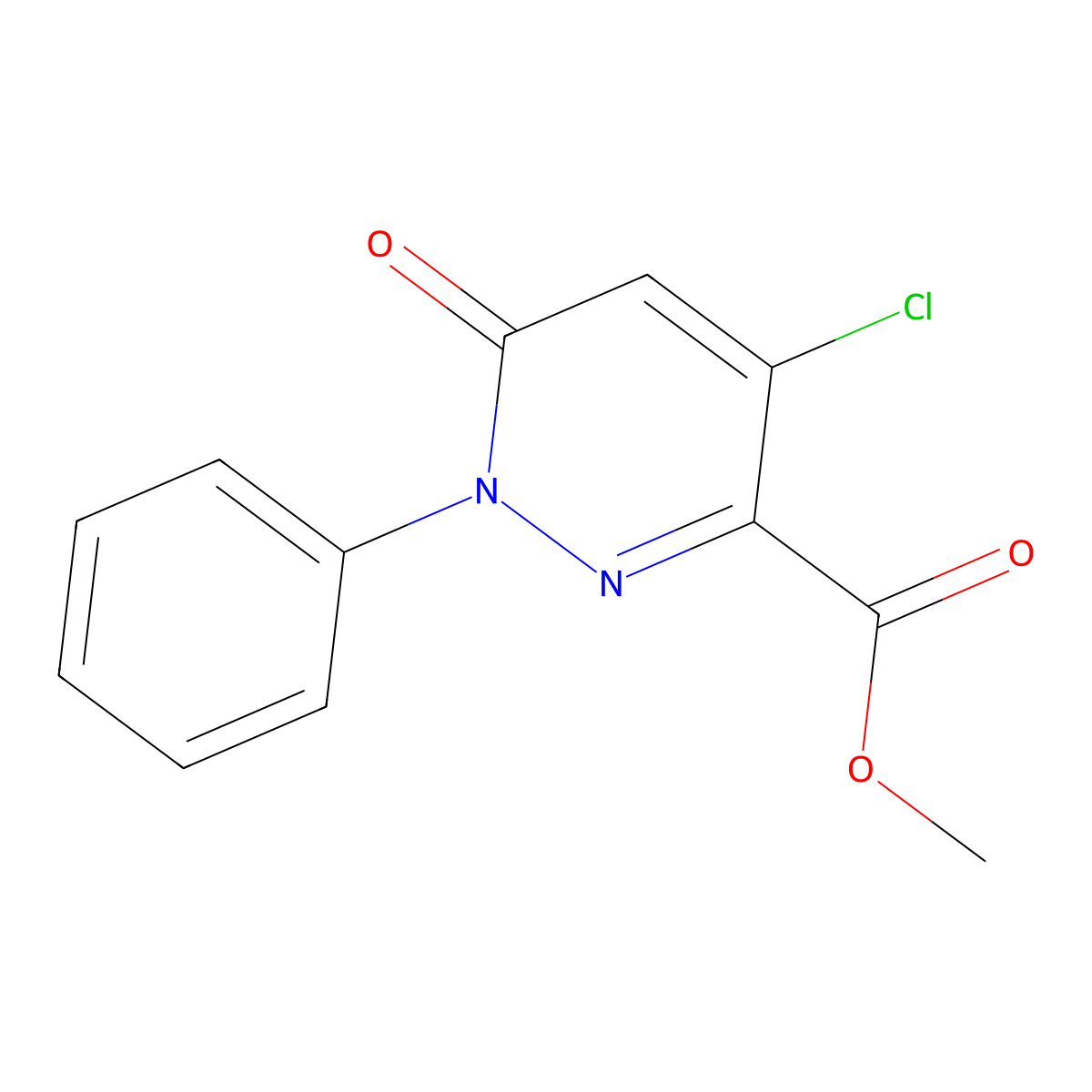 Methyl 4-chloro-6-oxo-1-phenyl-1,6-dihydropyridazine-3-carboxylate molecular structure, CAS 129109-17-7