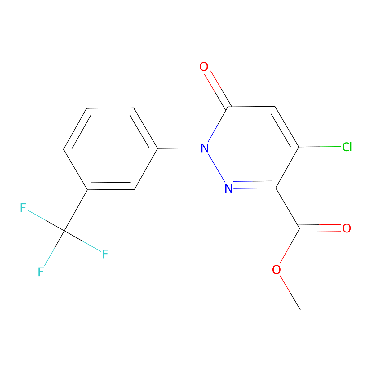Methyl 4-chloro-6-oxo-1-(3-(trifluoromethyl)phenyl)-1,6-dihydropyridazine-3-carboxylate molecular structure, CAS 129109-18-8