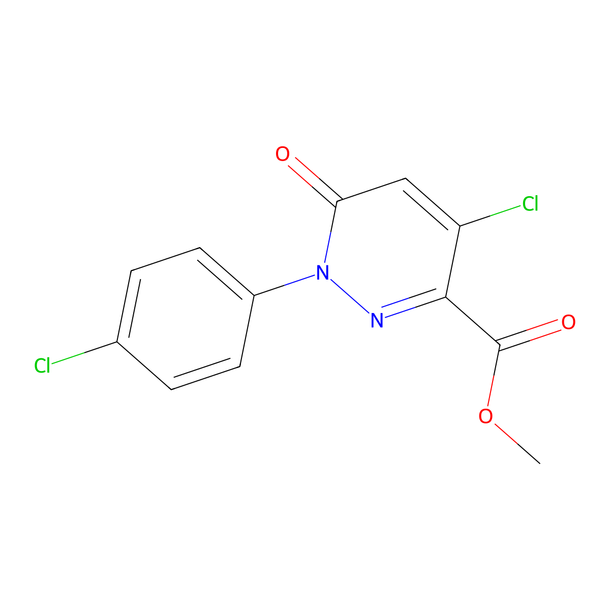 Methyl 4-chloro-1-(4-chlorophenyl)-6-oxo-1,6-dihydro-3-pyridazinecarboxylate molecular structure, CAS 129109-19-9