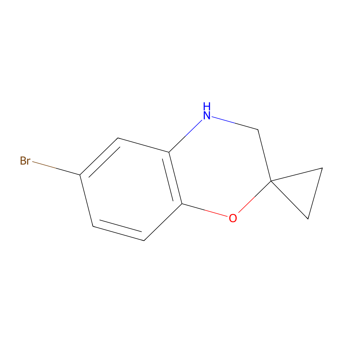 6-Bromo-3,4-dihydrospiro[benzo[b][1,4]oxazine-2,1'-cyclopropane] molecular structure, CAS 1291094-46-6