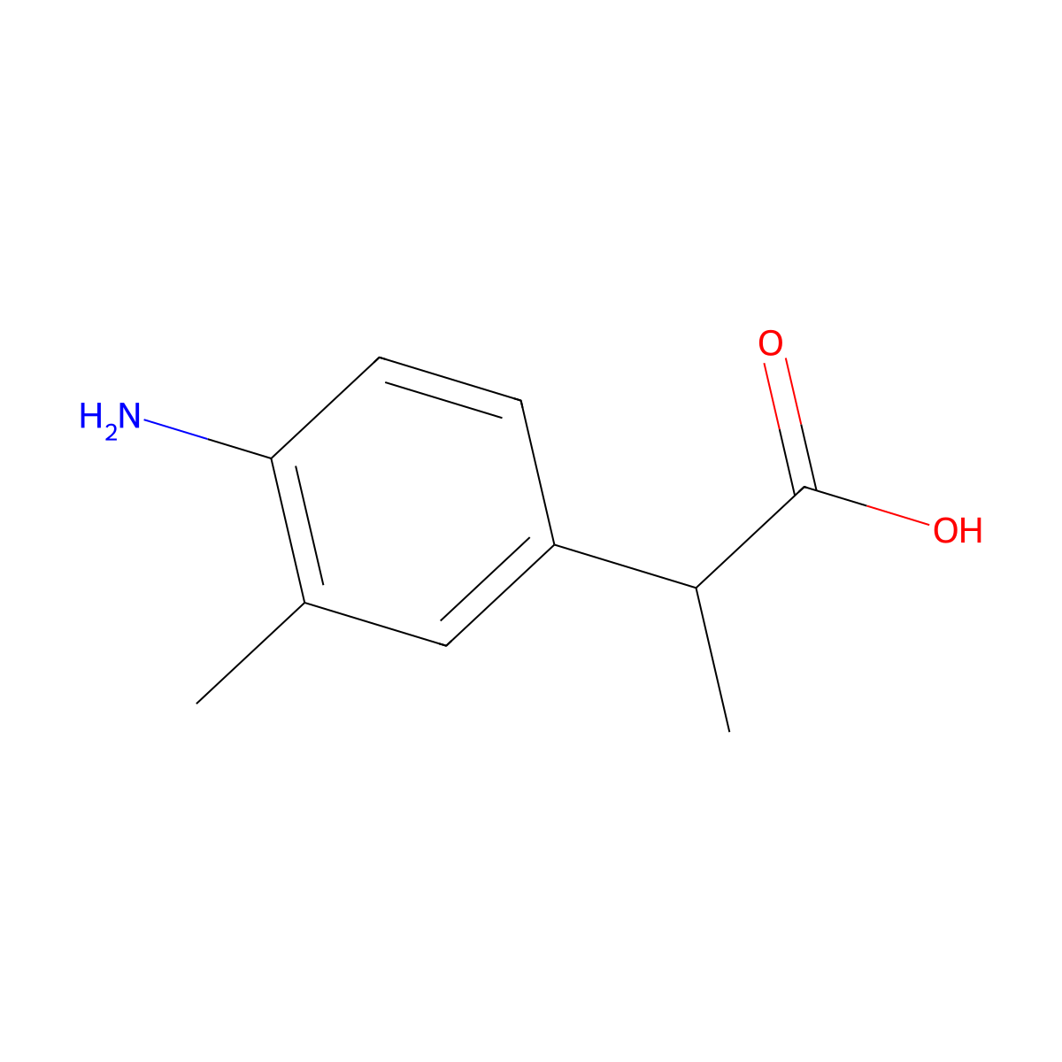 2-(4-Amino-3-methylphenyl)propanoic acid molecular structure, CAS 129111-42-8