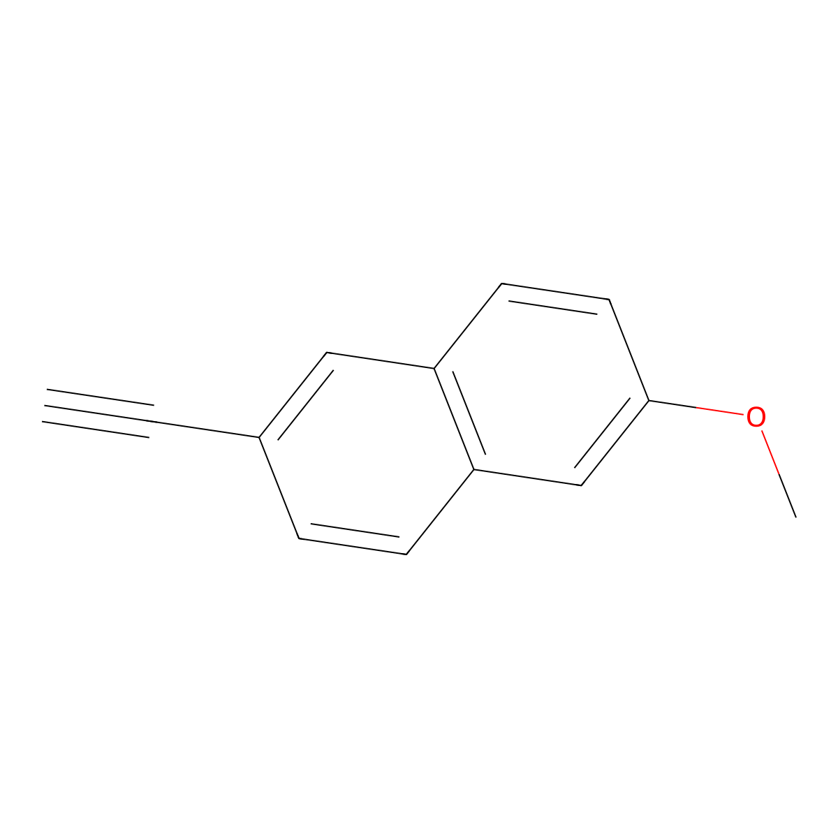 2-Ethynyl-6-methoxynaphthalene molecular structure, CAS 129113-00-4