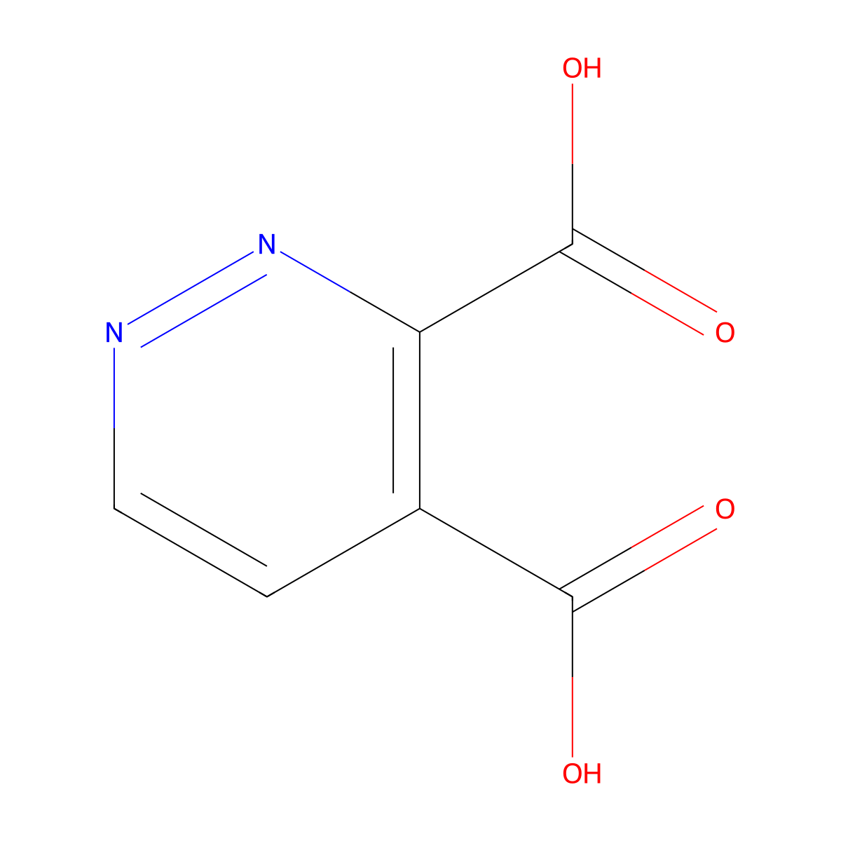 Pyridazine-3,4-dicarboxylic acid molecular structure, CAS 129116-97-8