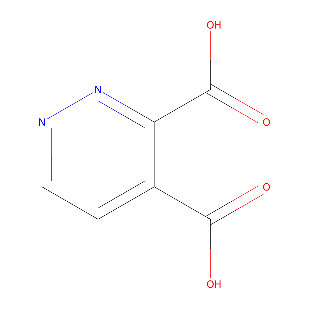 Pyridazine-3,4-dicarboxylic acid molecular structure, CAS 129116-97-8