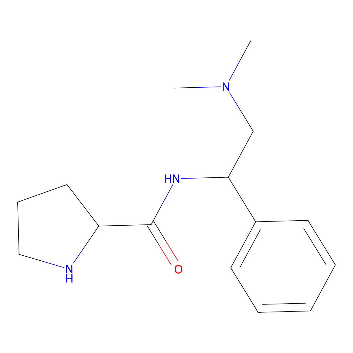 N-[2-(Dimethylamino)-1-phenylethyl]pyrrolidine-2-carboxamide molecular structure, CAS 1291168-97-2