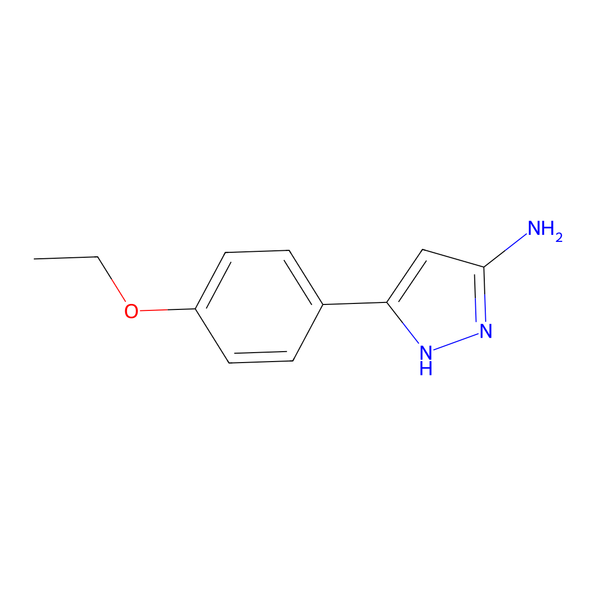 5-(4-ethoxyphenyl)-1H-pyrazol-3-amine molecular structure, CAS 129117-13-1