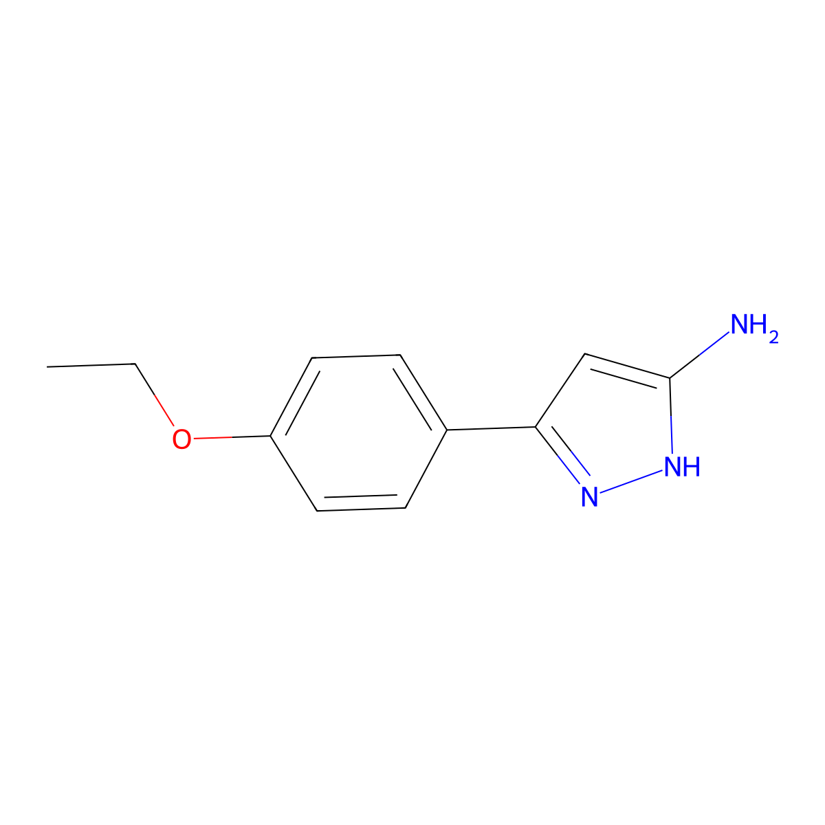 5-(4-ethoxyphenyl)-1H-pyrazol-3-amine molecular structure, CAS 129117-13-1