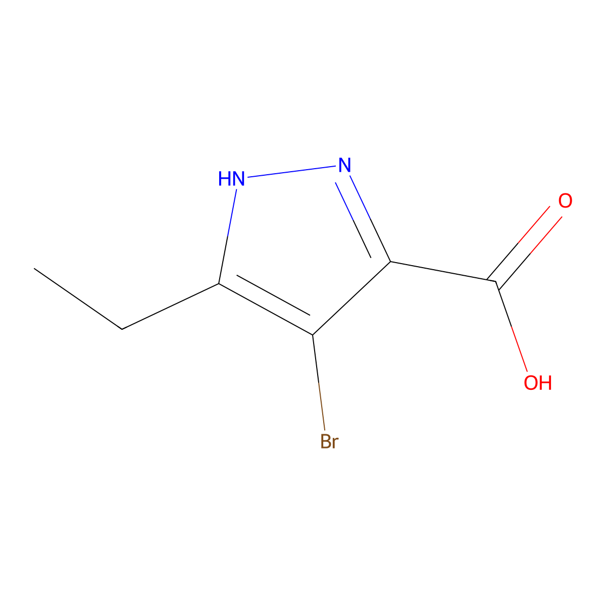 4-Bromo-5-ethyl-1H-pyrazole-3-carboxylic acid molecular structure, CAS 1291177-22-4