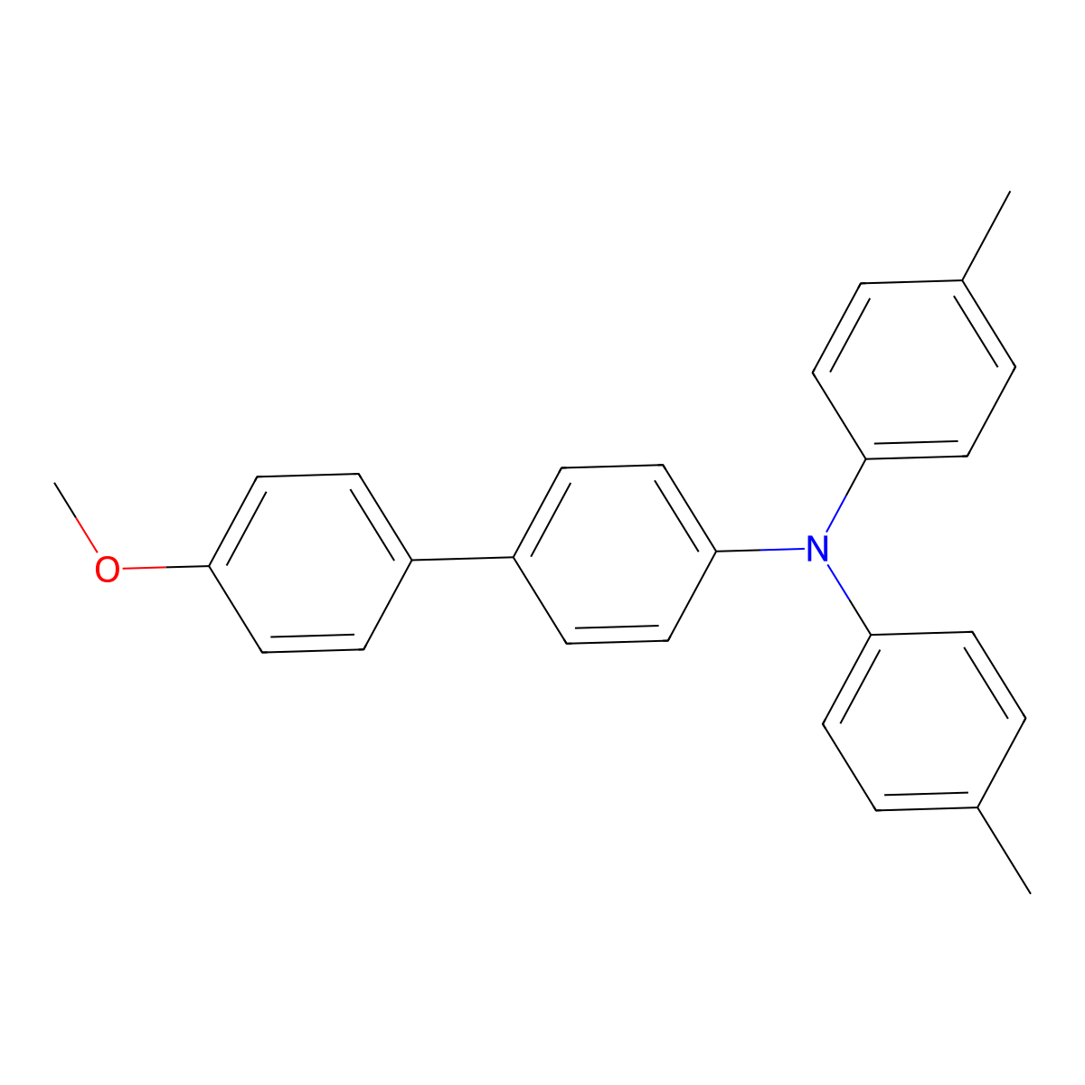 [1,1'-Biphenyl]-4-amine, 4'-methoxy-N,N-bis(4-methylphenyl)- molecular structure, CAS 129119-41-1