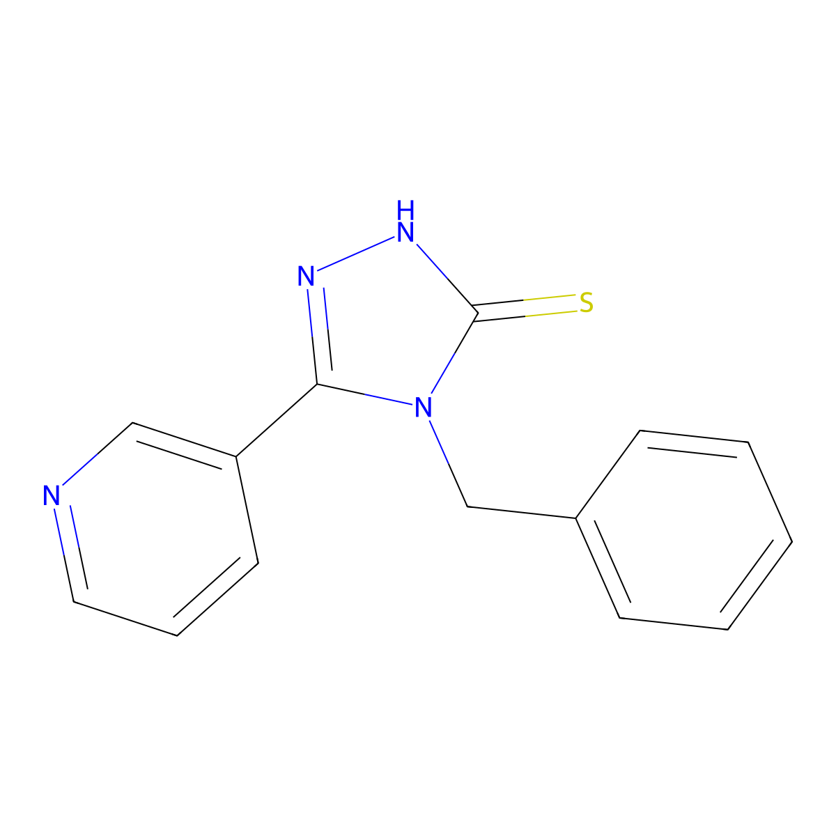2,4-Dihydro-4-(phenylmethyl)-5-(3-pyridinyl)-3H-1,2,4-triazole-3-thione molecular structure, CAS 129119-80-8