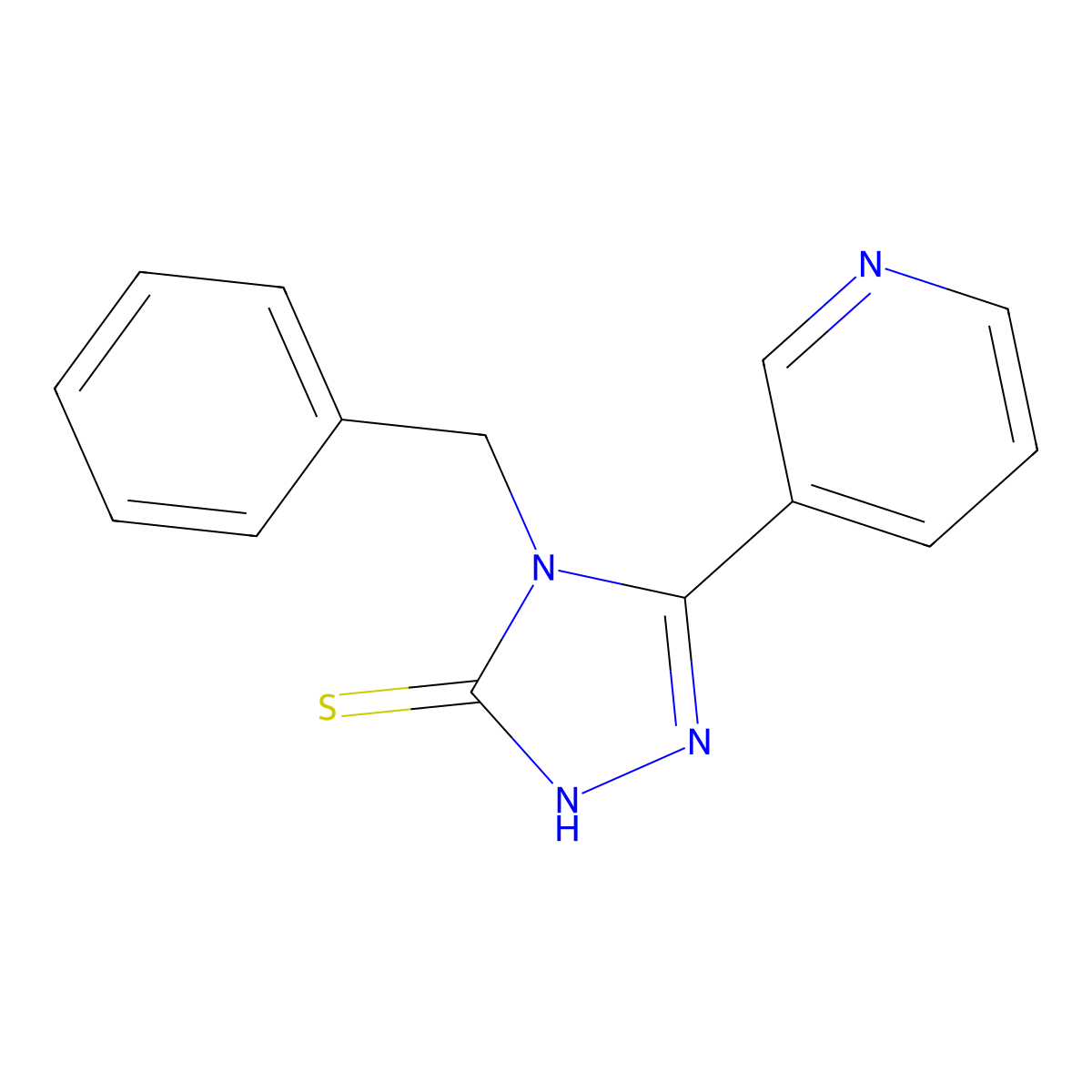 2,4-Dihydro-4-(phenylmethyl)-5-(3-pyridinyl)-3H-1,2,4-triazole-3-thione molecular structure, CAS 129119-80-8