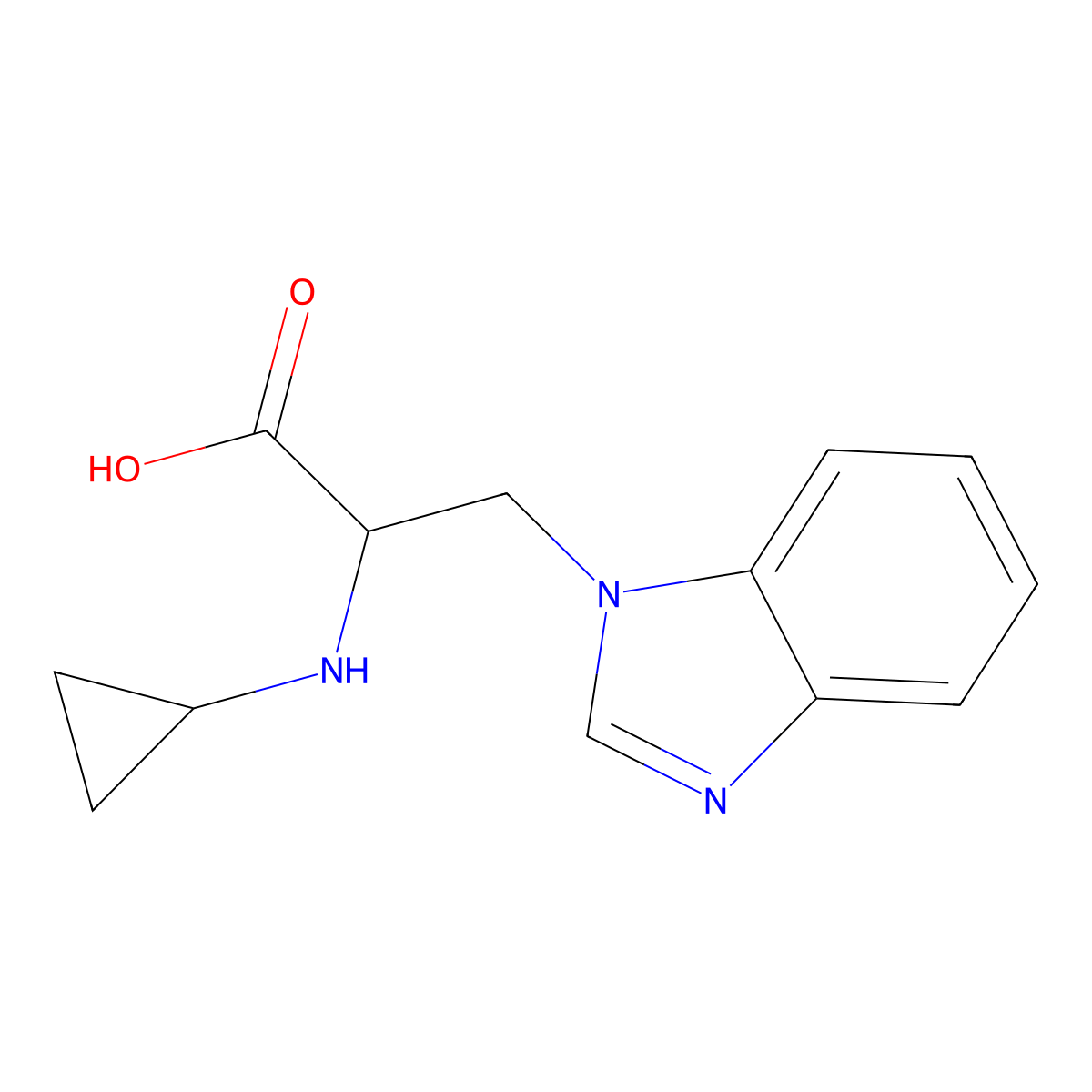 3-(1H-benzimidazol-1-yl)-N-cyclopropylalanine molecular structure, CAS 1291207-75-4