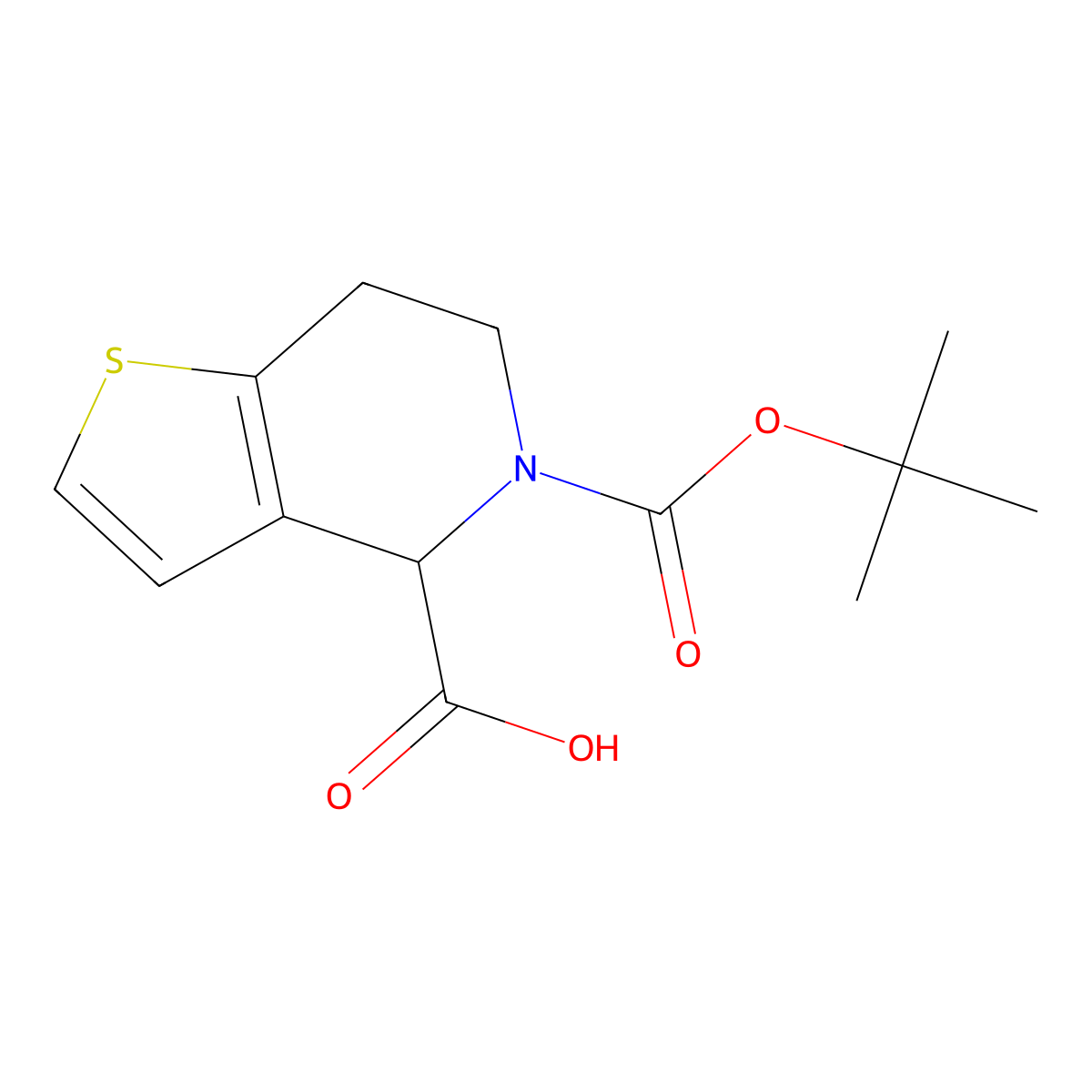 5-[(tert-butoxy)carbonyl]-4H,5H,6H,7H-thieno[3,2-c]pyridine-4-carboxylic acid molecular structure, CAS 1291217-74-7