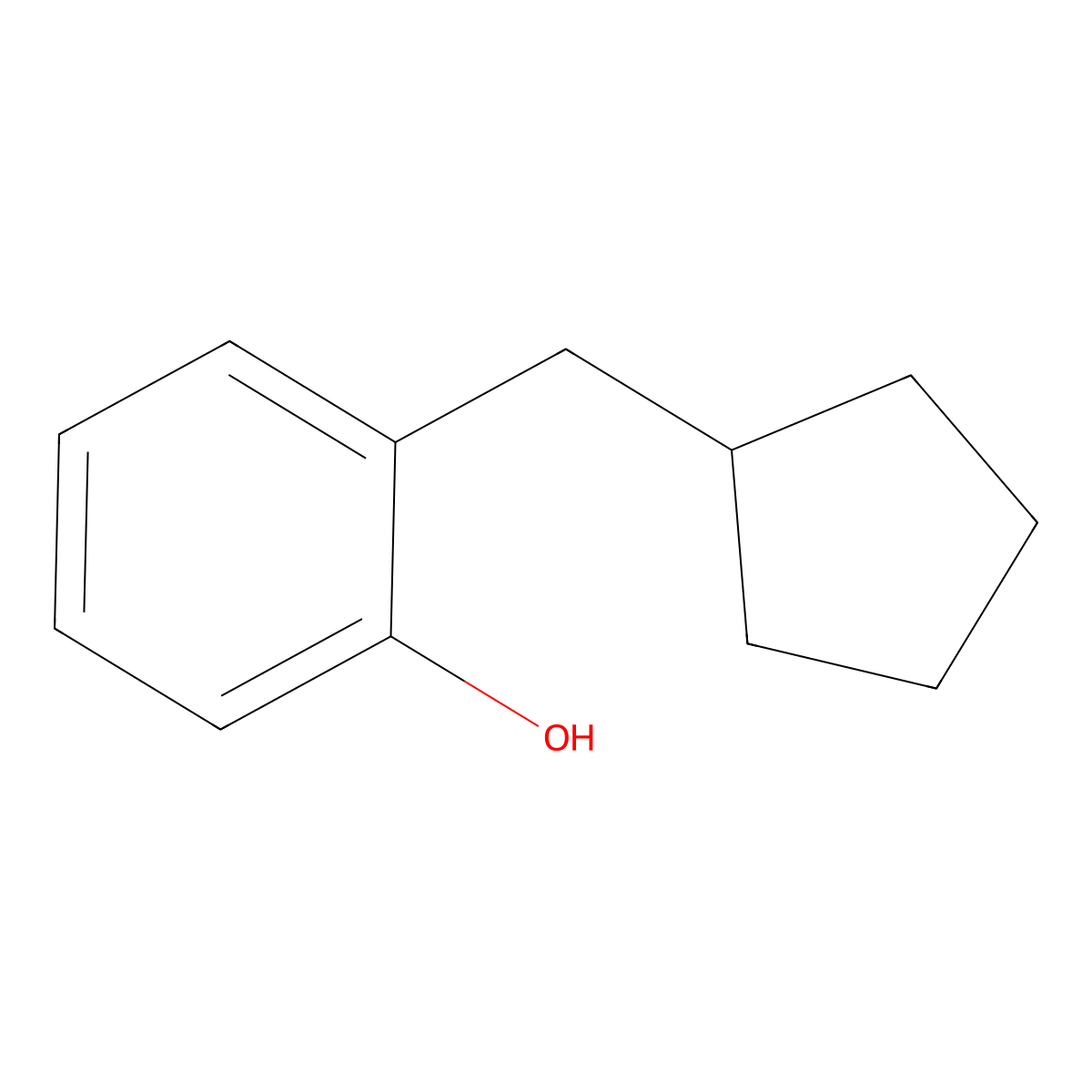 2-(Cyclopentylmethyl)phenol molecular structure, CAS 129125-83-3