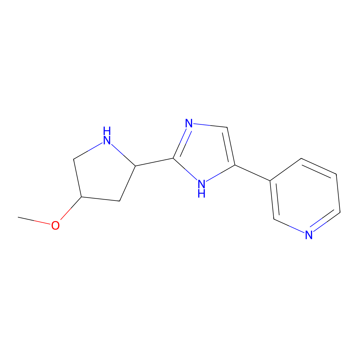 3-[2-(4-methoxypyrrolidin-2-yl)-1H-imidazol-5-yl]pyridine molecular structure, CAS 1291262-25-3