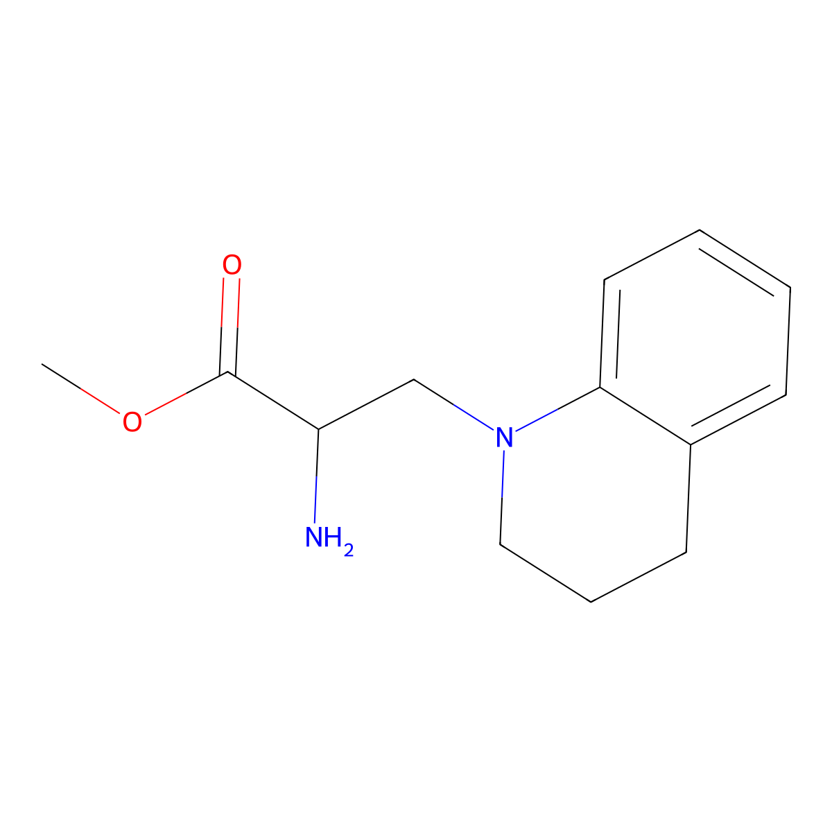 Methyl 2-amino-3-(3,4-dihydroquinolin-1(2h)-yl)propanoate molecular structure, CAS 1291289-56-9