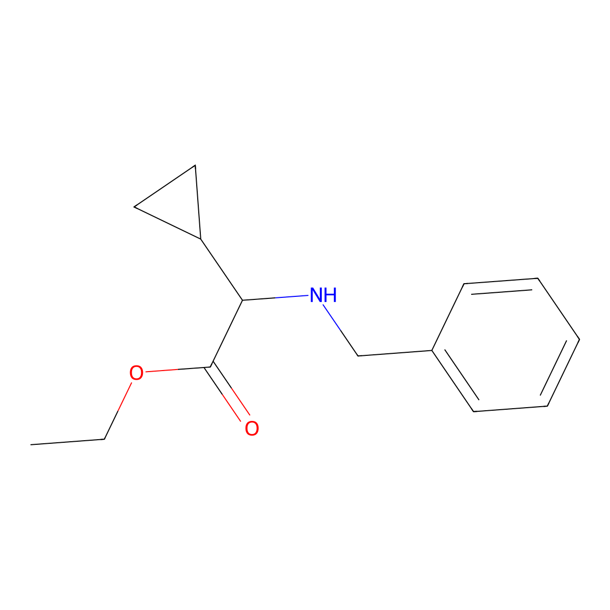 Ethyl 2-(benzylamino)-2-cyclopropylacetate molecular structure, CAS 1291349-21-7