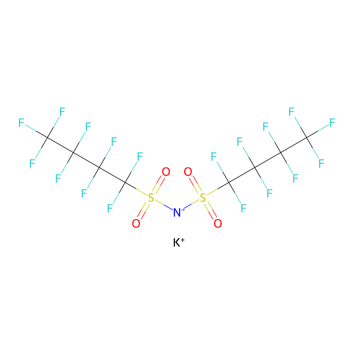 Potassium bis(nonafluorobutanesulfonyl)imide molecular structure, CAS 129135-87-1
