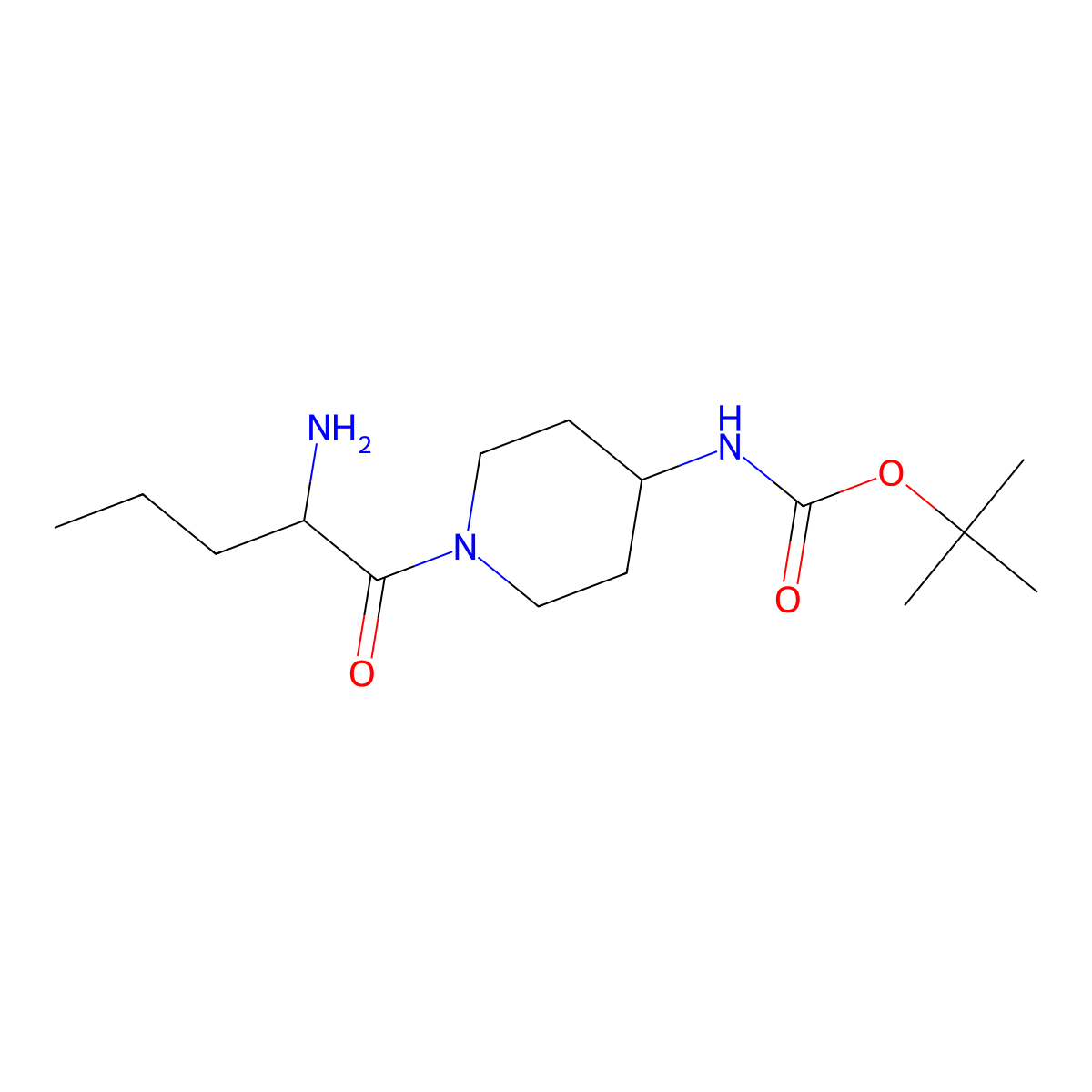 tert-butyl N-[1-(2-aminopentanoyl)piperidin-4-yl]carbamate molecular structure, CAS 1291351-79-5