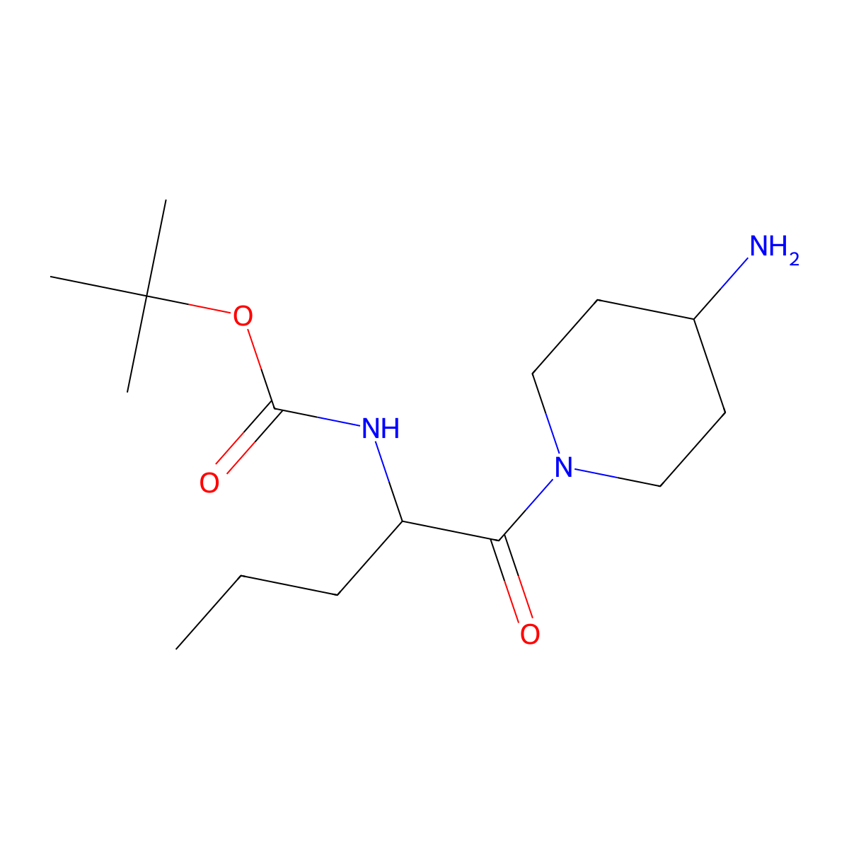 tert-butyl N-[1-(4-aminopiperidin-1-yl)-1-oxopentan-2-yl]carbamate molecular structure, CAS 1291351-80-8