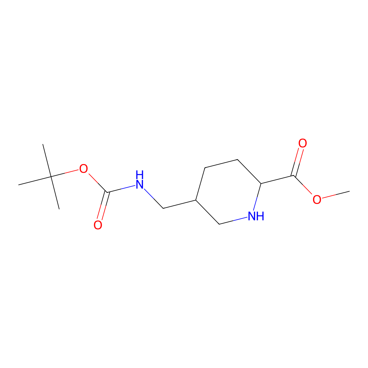 Methyl 5-({[(tert-butoxy)carbonyl]amino}methyl)piperidine-2-carboxylate molecular structure, CAS 1291351-83-1