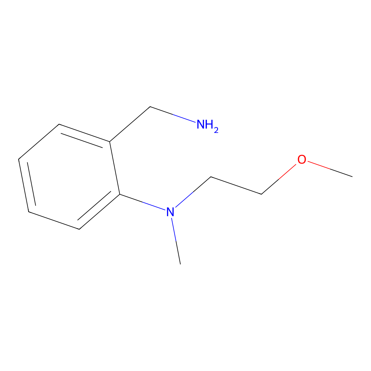 2-(aminomethyl)-N-(2-methoxyethyl)-N-methylaniline molecular structure, CAS 1291358-34-3