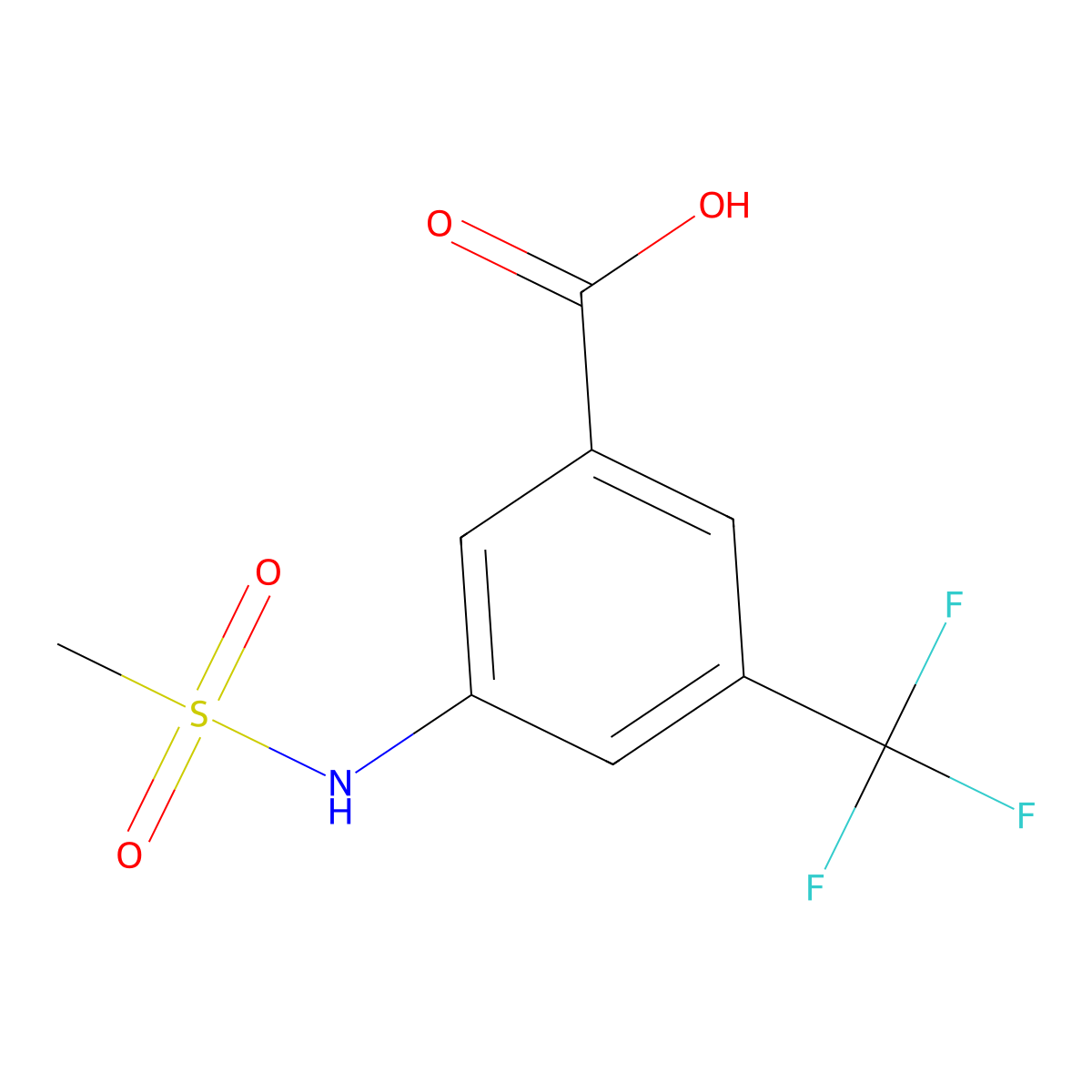 3-Methanesulfonamido-5-(trifluoromethyl)benzoic acid molecular structure, CAS 1291361-71-1