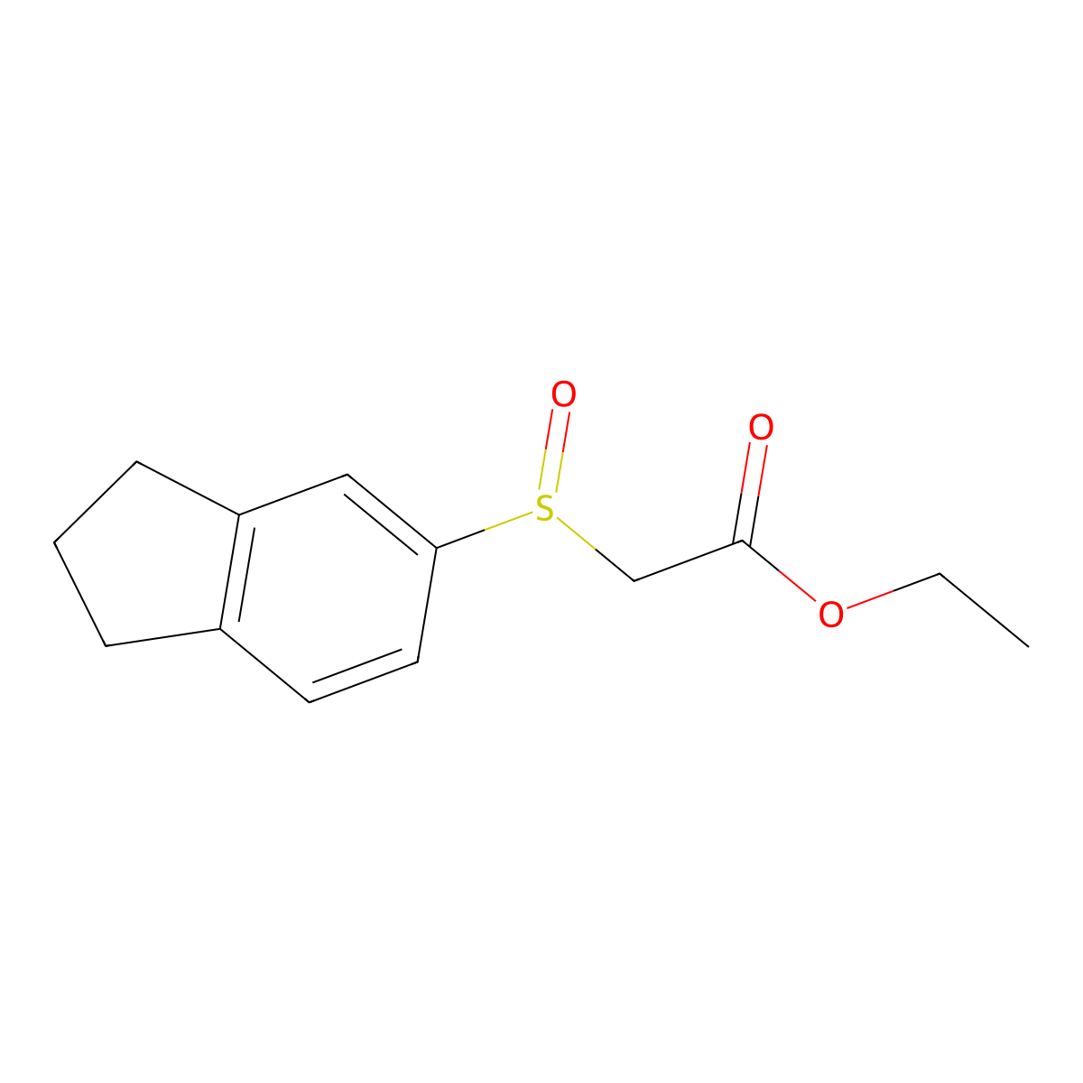 ethyl 2-(2,3-dihydro-1H-indene-5-sulfinyl)acetate molecular structure, CAS 1291416-74-4