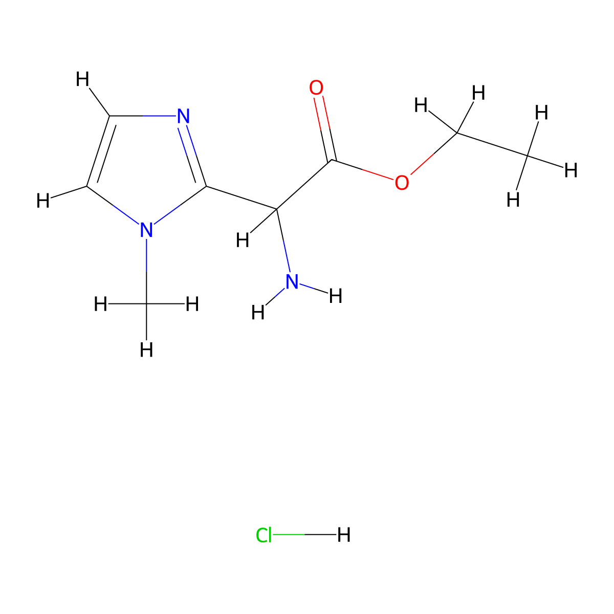 Amino-(1-methyl-1h-imidazol-2-yl)-acetic acid ethyl ester hydrochloride molecular structure, CAS 129146-64-1