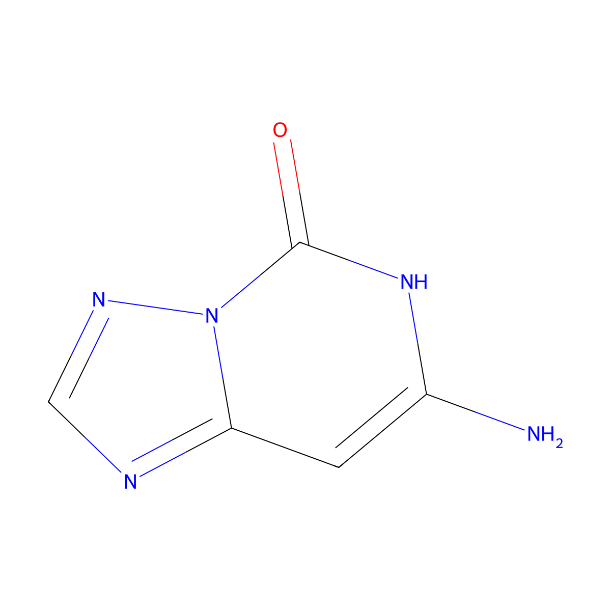 (1,2,4)Triazolo(1,5-c)pyrimidin-5(6H)-one, 7-amino- molecular structure, CAS 129147-77-9