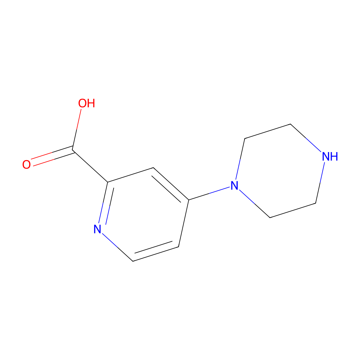 4-(Piperazin-1-yl)pyridine-2-carboxylic acid molecular structure, CAS 1291475-02-9