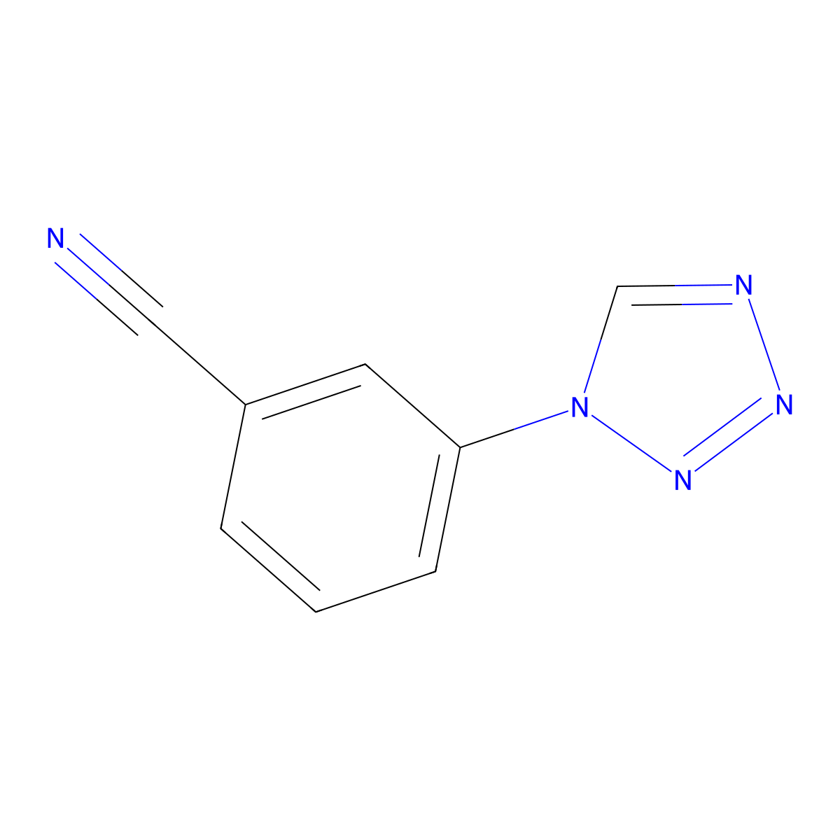 3-(1H-1,2,3,4-tetrazol-1-yl)benzonitrile molecular structure, CAS 1291486-07-1