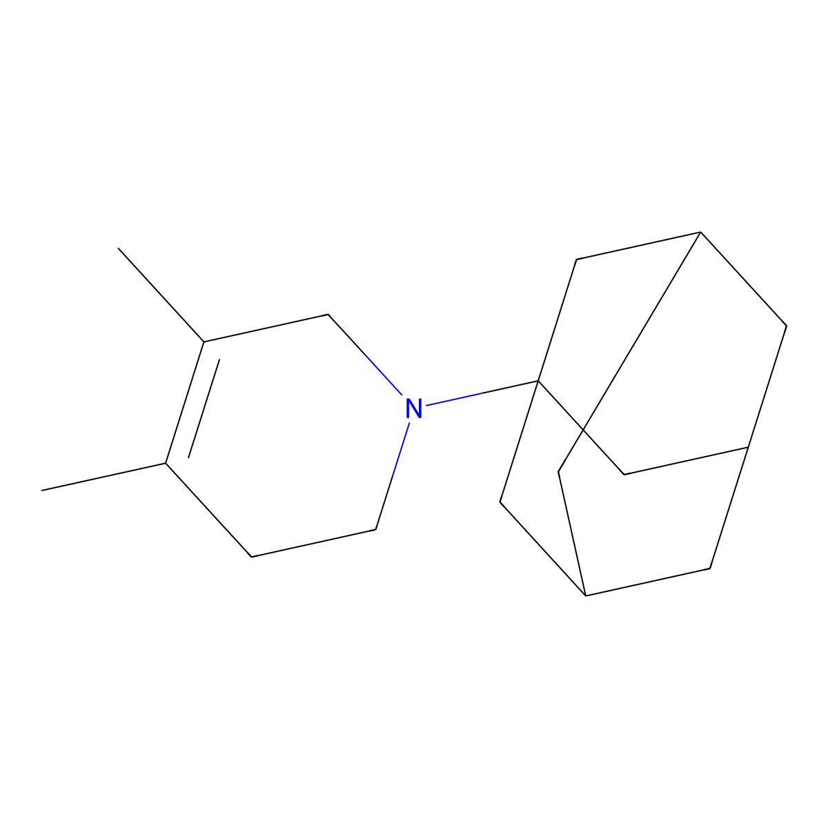 1-(1-adamantyl)-4,5-dimethyl-3,6-dihydro-2H-pyridine molecular structure, CAS 1291486-29-7