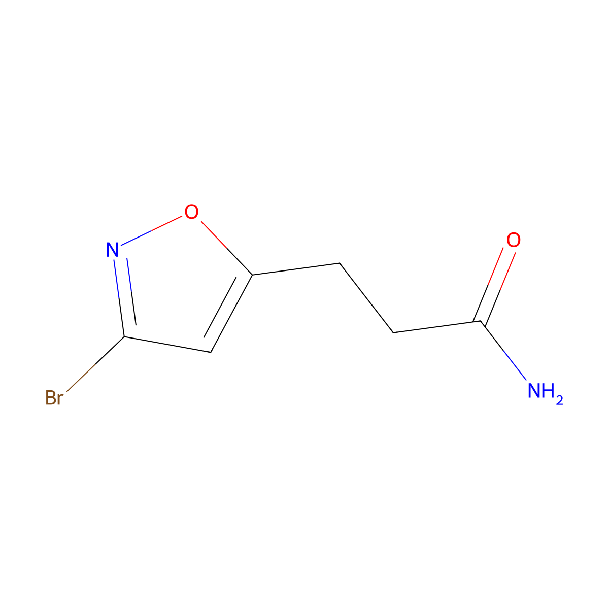3-(3-Bromoisoxazol-5-yl)propanamide molecular structure, CAS 1291486-30-0