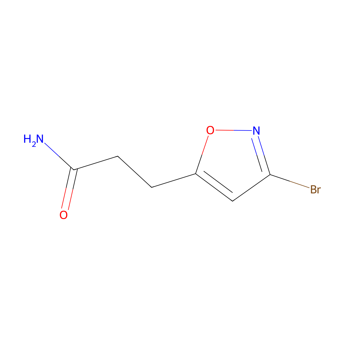 3-(3-Bromoisoxazol-5-yl)propanamide molecular structure, CAS 1291486-30-0