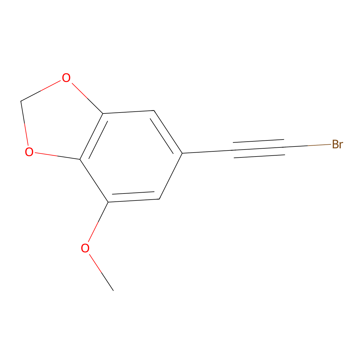 1,3-Benzodioxole, 6-(2-bromoethynyl)-4-methoxy- molecular structure, CAS 1291486-43-5