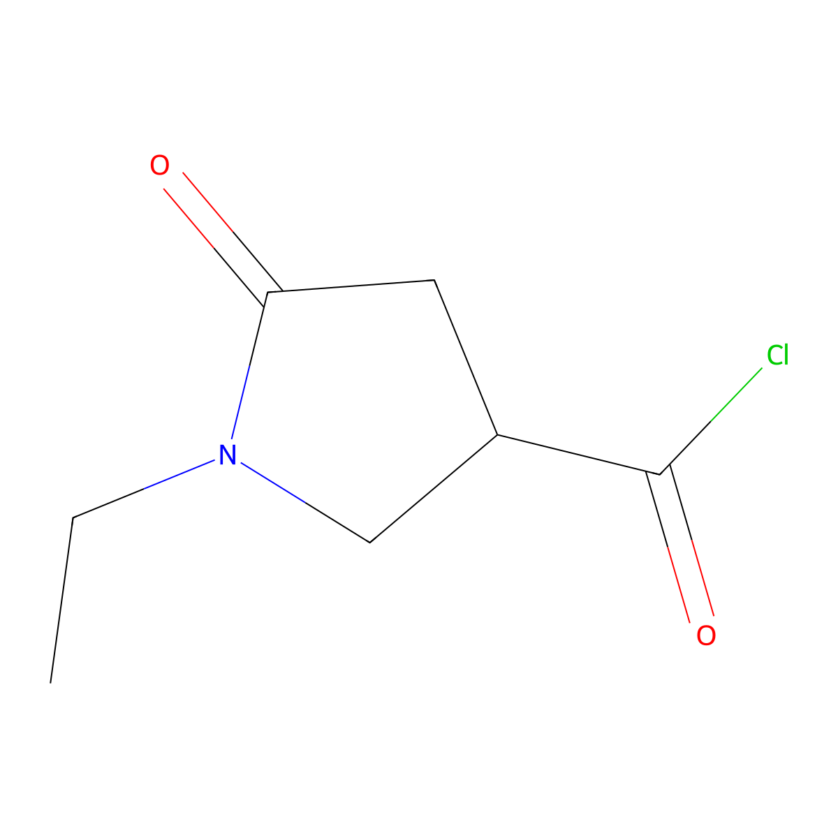 1-Ethyl-5-oxopyrrolidine-3-carbonyl chloride molecular structure, CAS 1291486-47-9