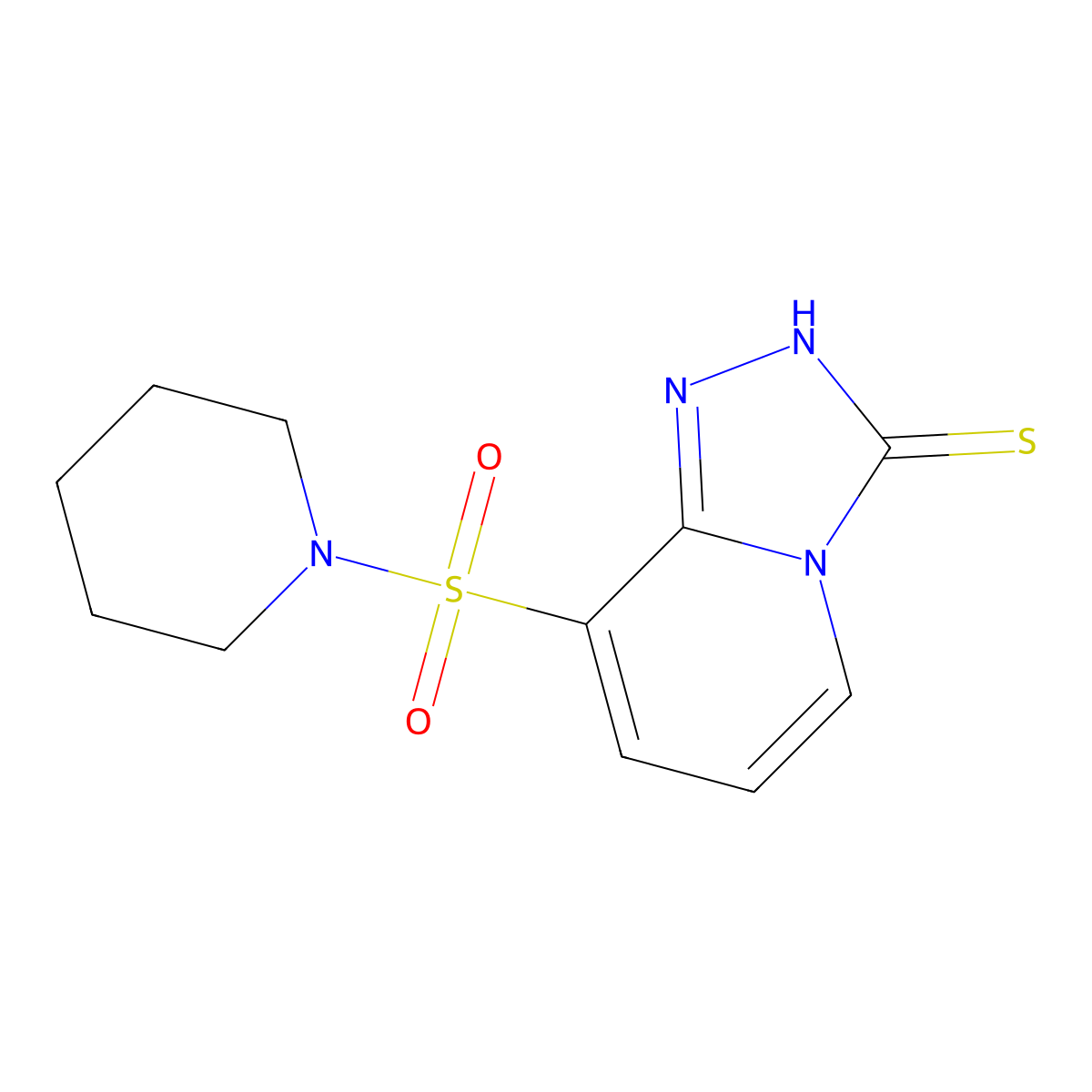 8-(piperidin-1-ylsulfonyl)[1,2,4]triazolo[4,3-a]pyridine-3(2H)-thione molecular structure, CAS 1291486-49-1
