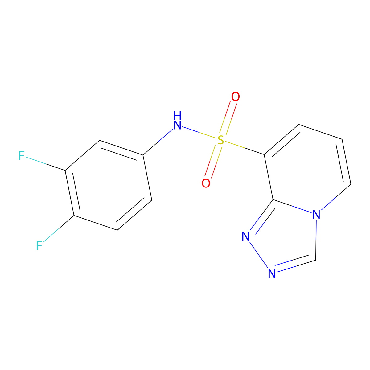 N-(3,4-difluorophenyl)-[1,2,4]triazolo[4,3-a]pyridine-8-sulfonamide molecular structure, CAS 1291486-52-6