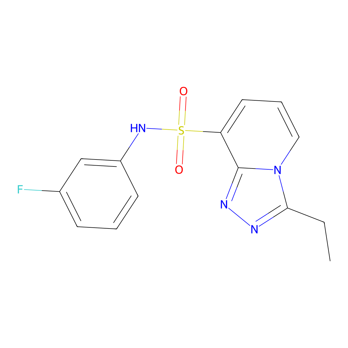 3-ethyl-N-(3-fluorophenyl)-[1,2,4]triazolo[4,3-a]pyridine-8-sulfonamide molecular structure, CAS 1291486-53-7