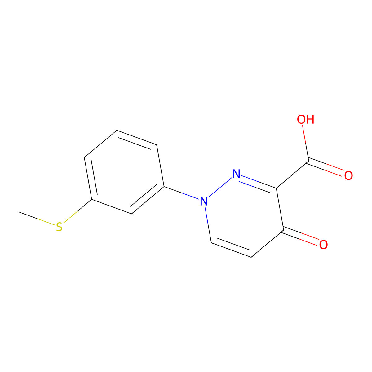 1-[3-(Methylsulfanyl)phenyl]-4-oxo-1,4-dihydropyridazine-3-carboxylic acid molecular structure, CAS 1291486-54-8