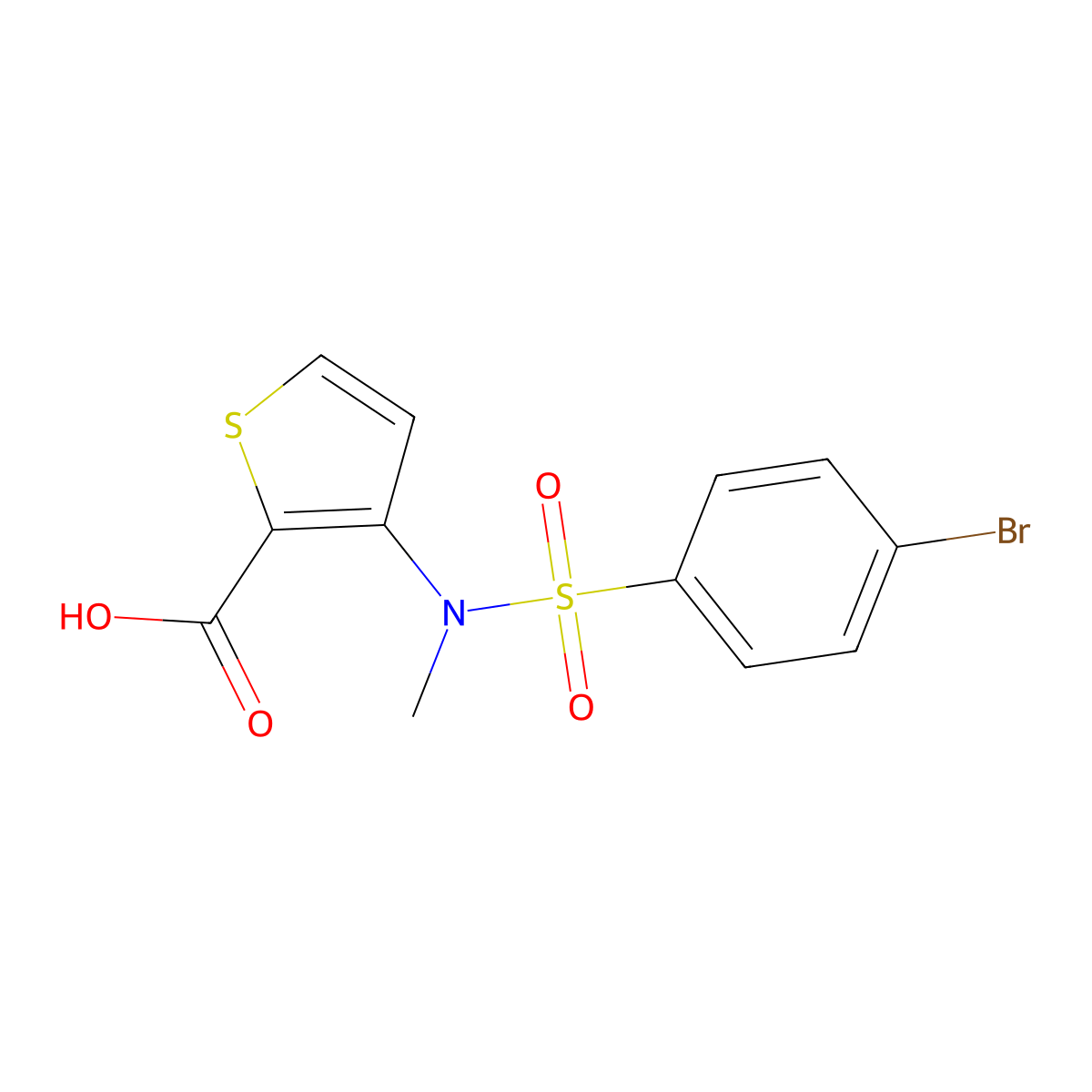 3-{[(4-Bromophenyl)sulfonyl](methyl)amino}thiophene-2-carboxylic acid molecular structure, CAS 1291486-57-1