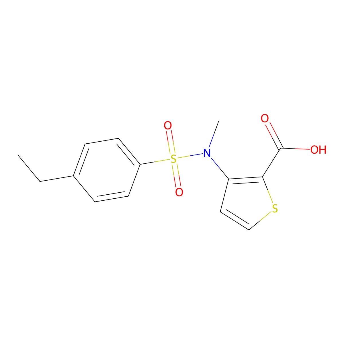 3-{[(4-Ethylphenyl)sulfonyl](methyl)amino}thiophene-2-carboxylic acid molecular structure, CAS 1291486-63-9