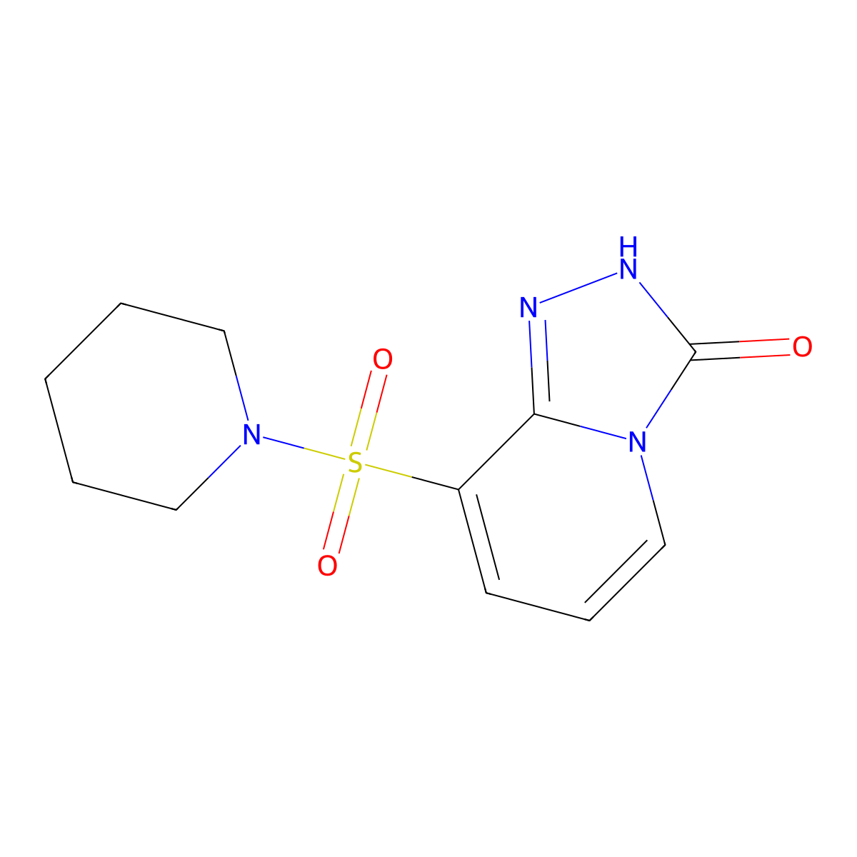 8-(piperidin-1-ylsulfonyl)[1,2,4]triazolo[4,3-a]pyridin-3(2H)-one molecular structure, CAS 1291486-82-2