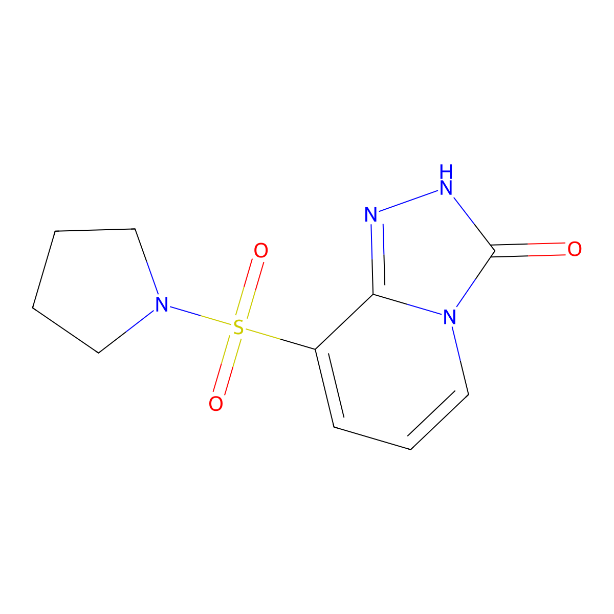 8-(pyrrolidin-1-ylsulfonyl)[1,2,4]triazolo[4,3-a]pyridin-3(2H)-one molecular structure, CAS 1291486-95-7